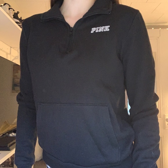 PINK black 3/4 zip up - Picture 3 of 3